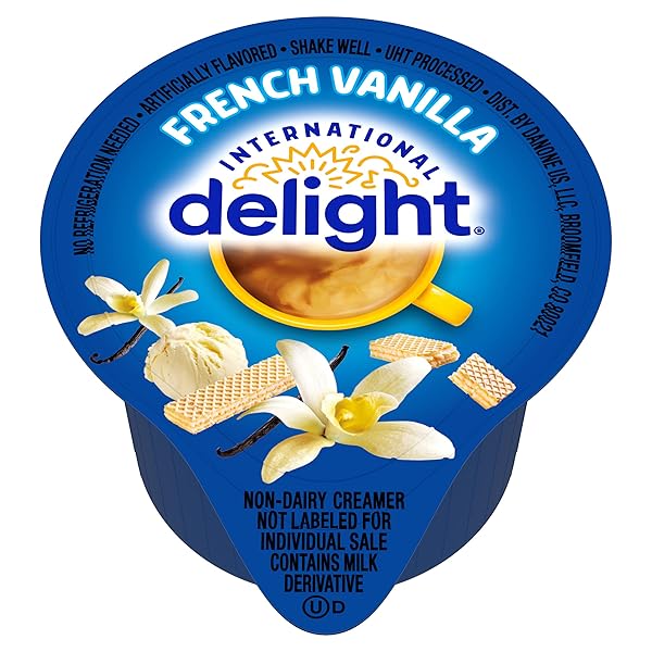INTERNATIONAL DELIGHT FRENCH VANILLA, SINGLE-SERVE COFFEE CREAMERS, SHELF STABLE NON-DAIRY FLAVORED COFFEE CREAMER, 288 COUNT