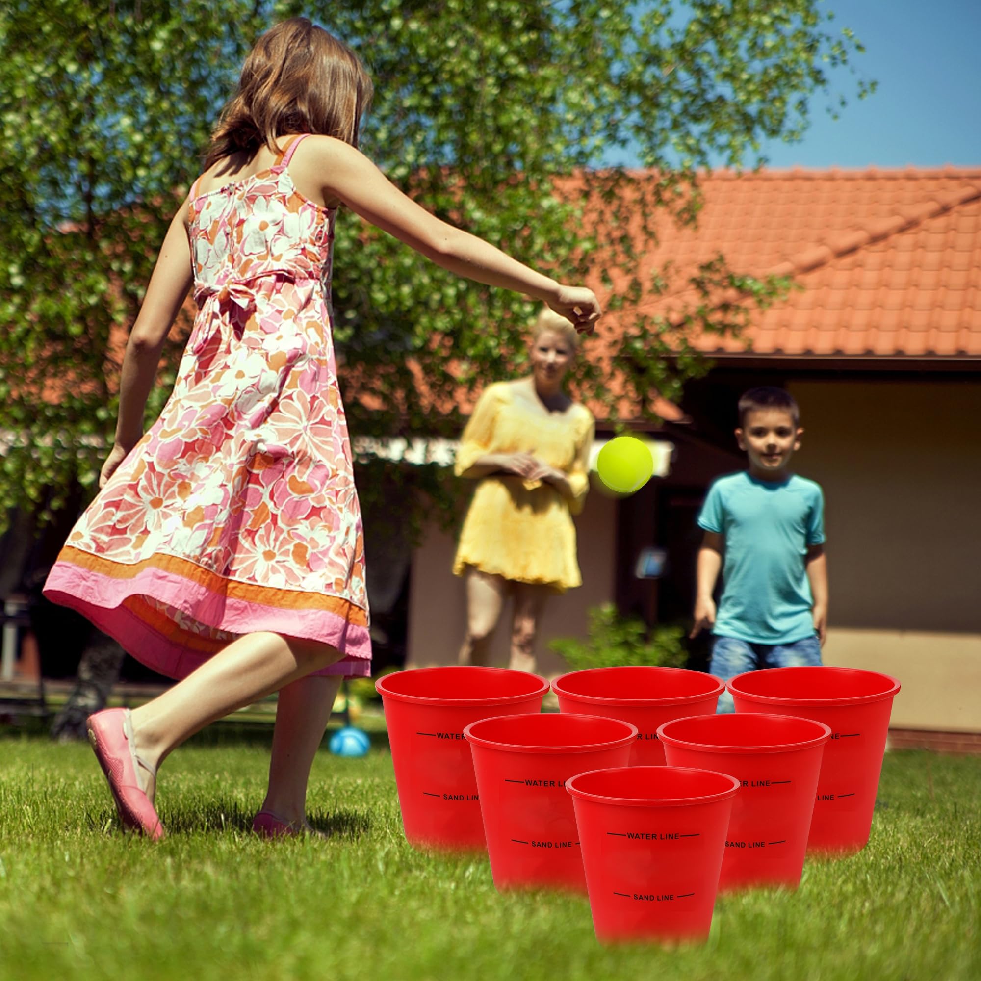 Juegoal Outdoor Giant Yard Pong Game Set Outdoor Toss Game Throwing Game for Beach, Camping, Lawn and Backyard
