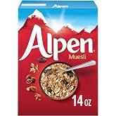 Alpen Muesli Original Cereal, 14 oz Box | Heart Healthy Cereal with Wheat Flakes, Rolled Oats, Nuts and Raisins, Non-GMO Project Verified