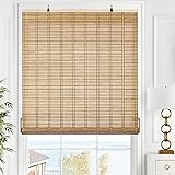 LazBlinds Cordless Bamboo Blinds, Roll Up Shades