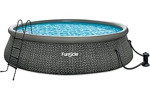 Funsicle QuickSet 18 by 48 Inches Round Inflatable Ring Top Outdoor above Ground Swimming Pool Set with Filter Pump and Type C Cartridge Filter, Gray