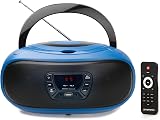 Grouptronics GTCDR-501 Small Portable CD Player with Speakers FM USB AUX IR