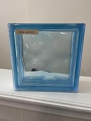 Seves Glass Block 7.5 x 7.5 x 3 Basic Wave Azure