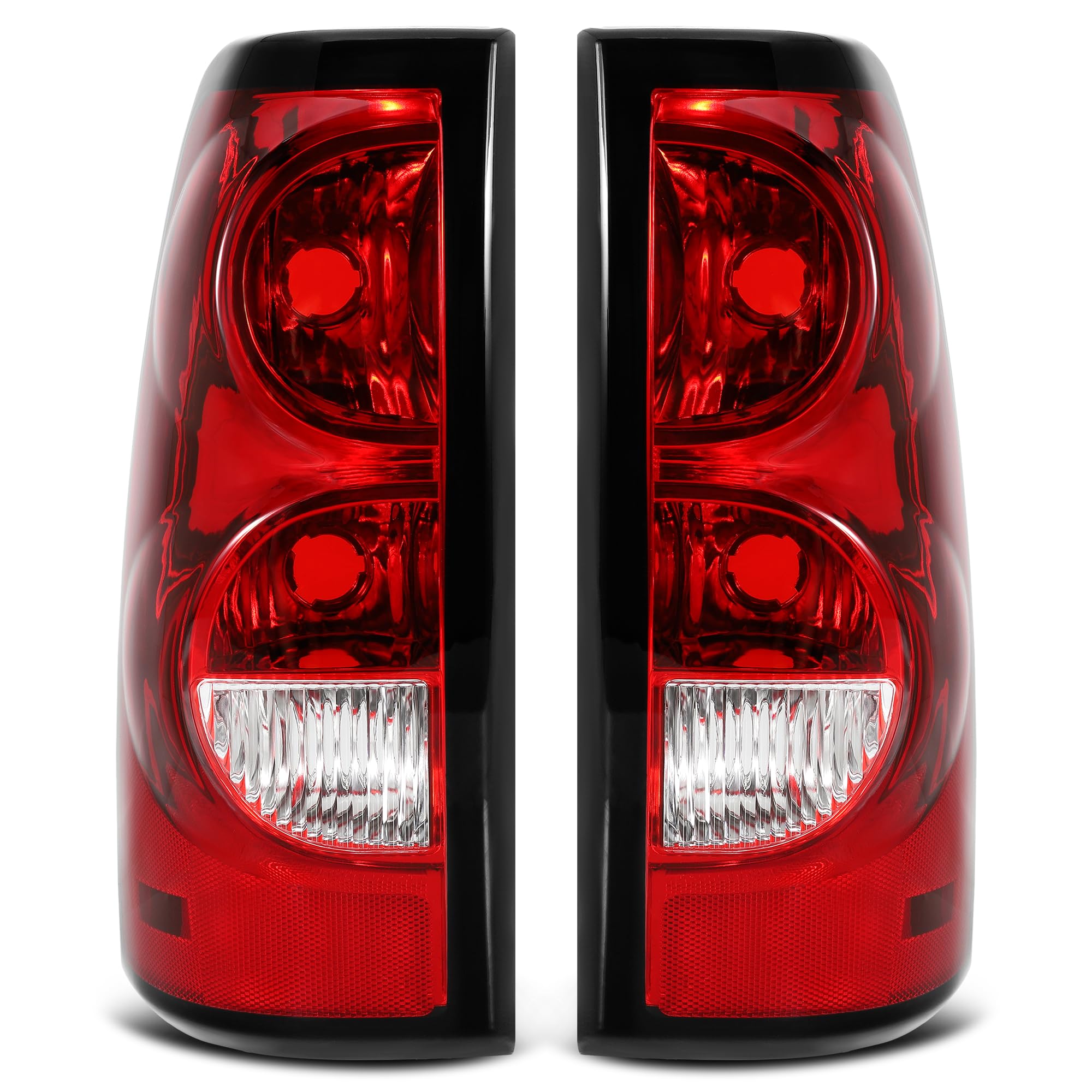 Photo 1 of ELH Tail Lights Assembly Fit For 2003 2004 2005 2006 Chevy Silverado 03 Silverado 04 Silverado 05 Silverado 06 Silverado Rear Brake Lamp Black Trim Left And Right Side