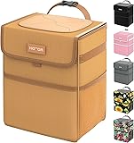 HOTOR Car Trash Can with Lid, Brown Car Trash Bag