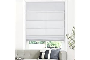 LazBlinds Cordless Roman Shades for Windows, Light Filtering Thermal Insulated Window Blinds, Lightweight Fabric Blinds for Indoor Windows, 29" W x 60" H, Light Grey