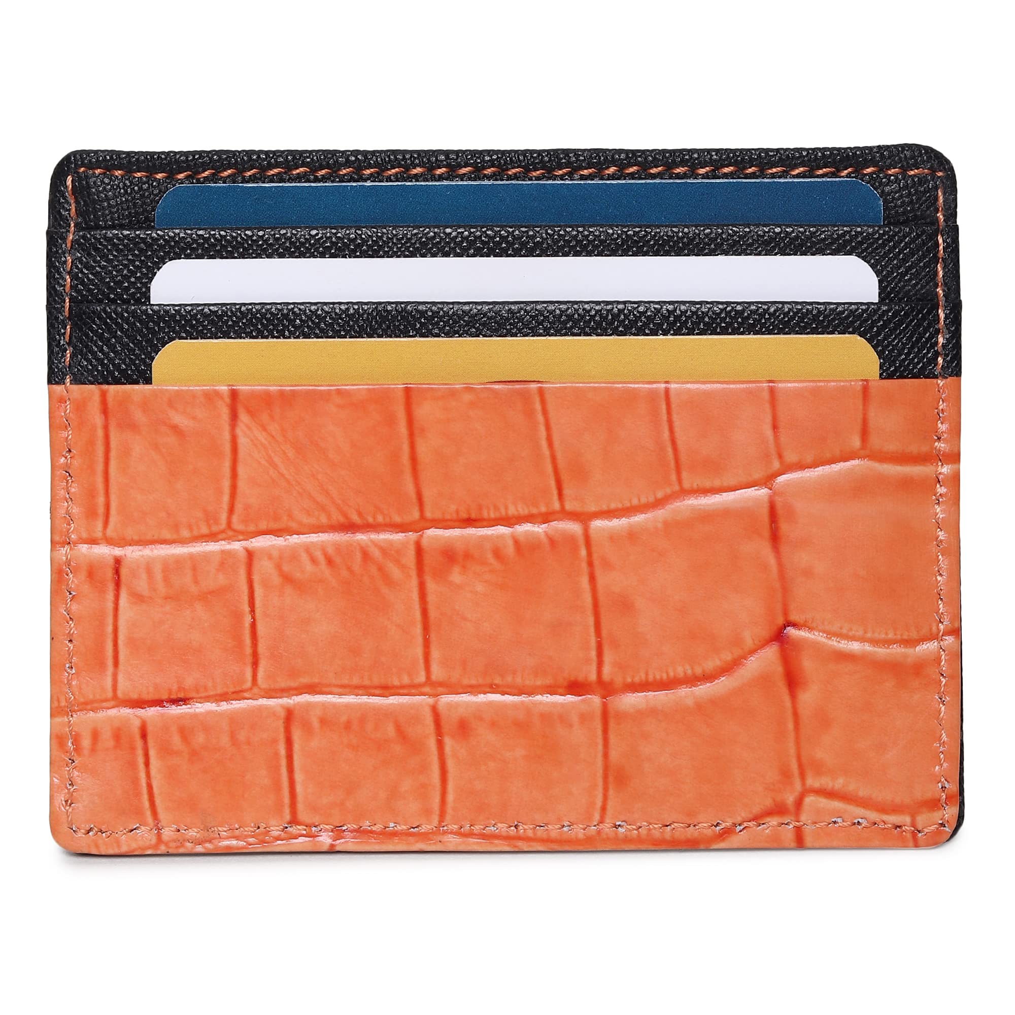 Genuine Leather Credit Card Holder Wallet for Women Men, RFID Blocking Minimalist Card Holder Men, Small Wallet, Men Card Holder Wallets, Thin Front Pocket Card Wallet, Slim Card Case