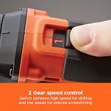 BLACK+DECKER 18V Hammer Drill 1400RPM 2 Speed Cordless Battery Charger Kitbox view 4