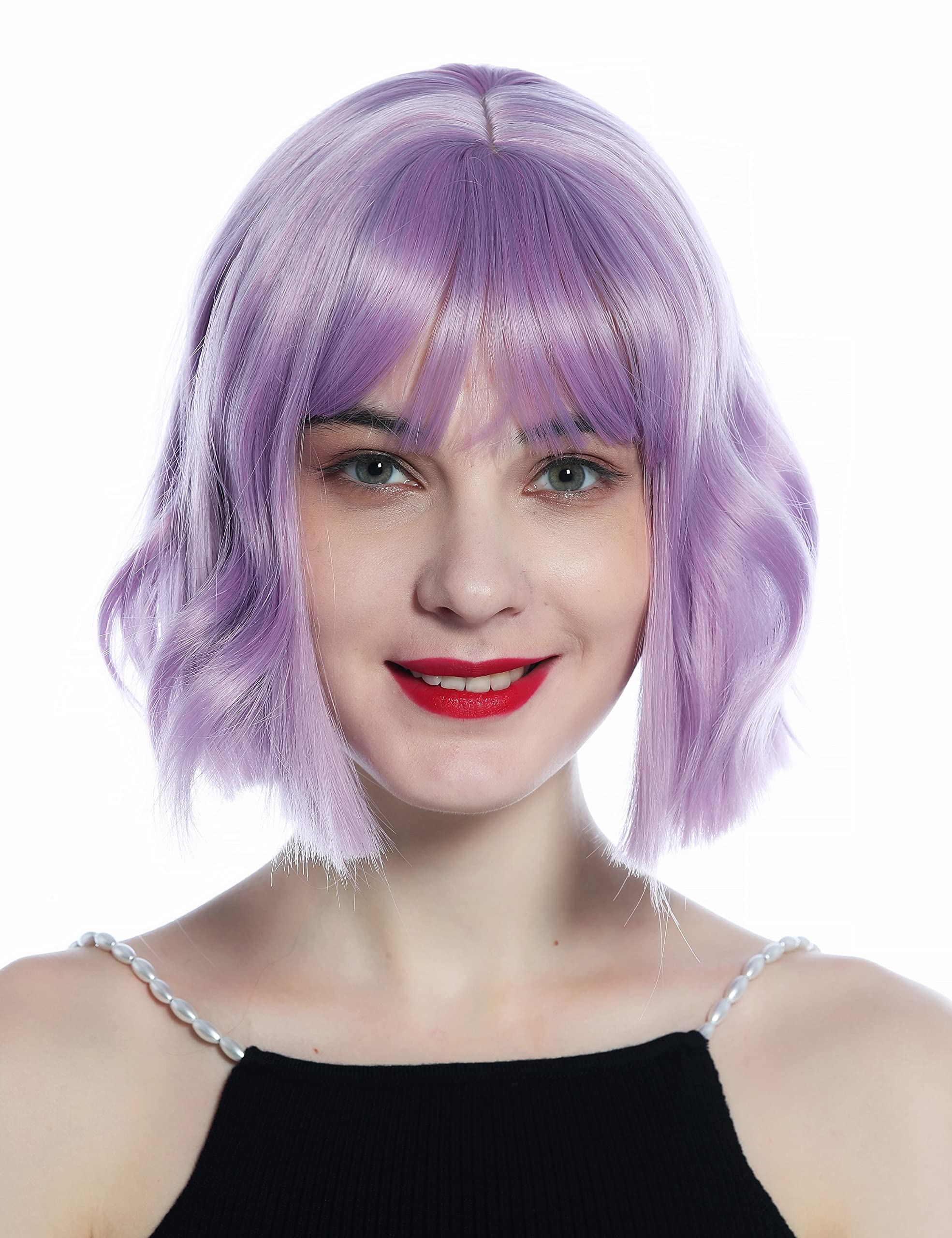 WIG ME UP - SZL0671-2403/2230 Cute Women's wig short wavy bangs streaked purple mix