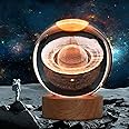 JANARARY Large 3D Crystal Ball Saturn Lamp, Crystal Lamp 16 Color Changing Night Light with Remote Control for Bedroom Decor, Ideal Birthday Gift for Teens Boys and Girls, Saturn Model