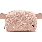 Pander Fanny pack Everywhere Fleece Belt Bag for Women and Men with Adjustable strap Belt, 1L. (Cream Pink)