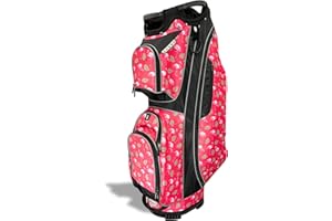 Taboo Fashions Resort Collection Ladies Golf Bag - 14-Way Women’s Golf Cart Bag with Insulated Cooler Pocket, Rain Hood, 7 Zippered Pockets & More - Stylish Golf Accessories for Women