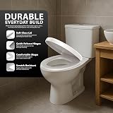 ZENO Oval Soft Close Toilet Seat Quick Release Metal Hinges Easy Clean White UF view 2
