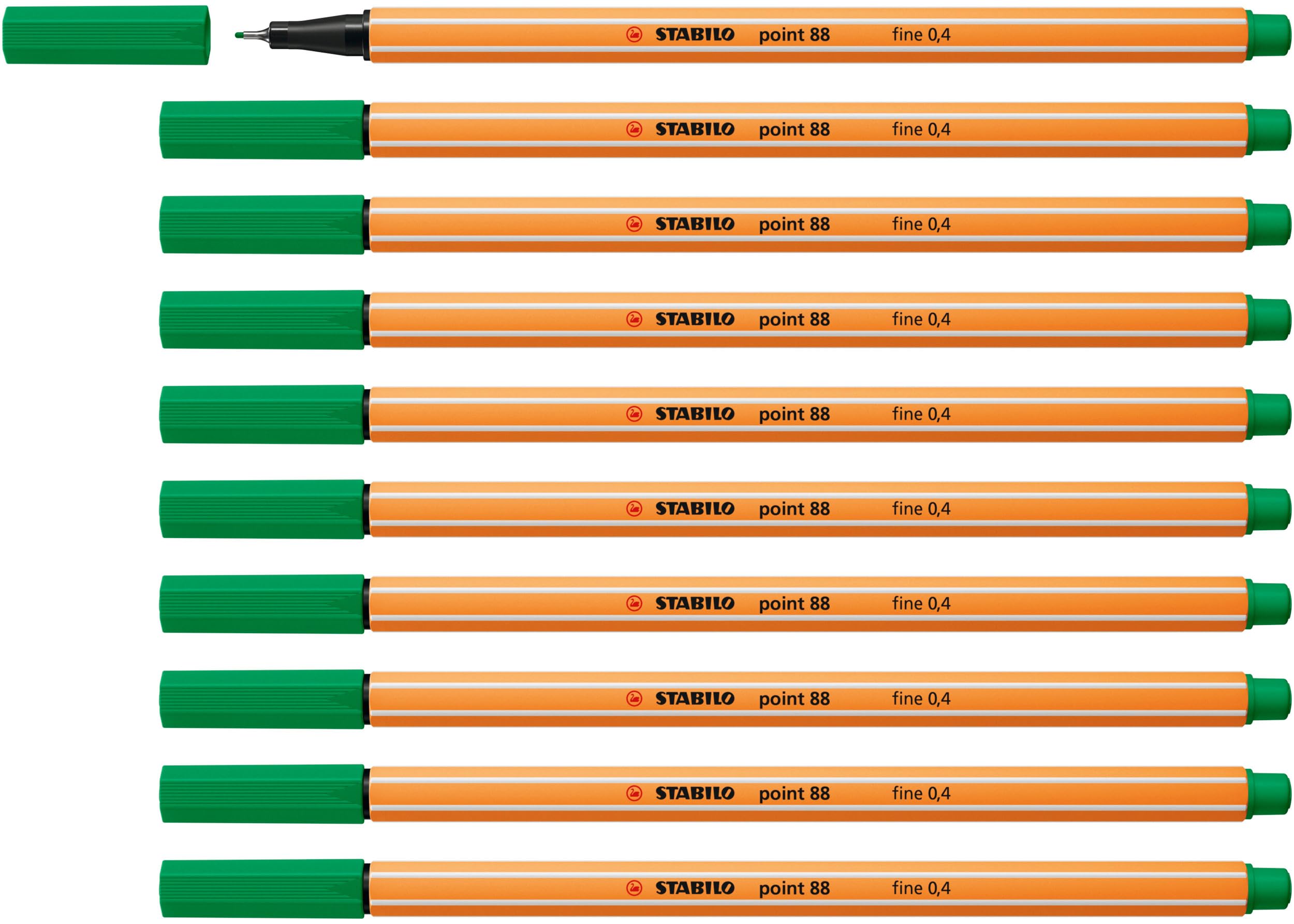 STABILO point 88 - Fineliner - Pack of 10 - Green — image 1