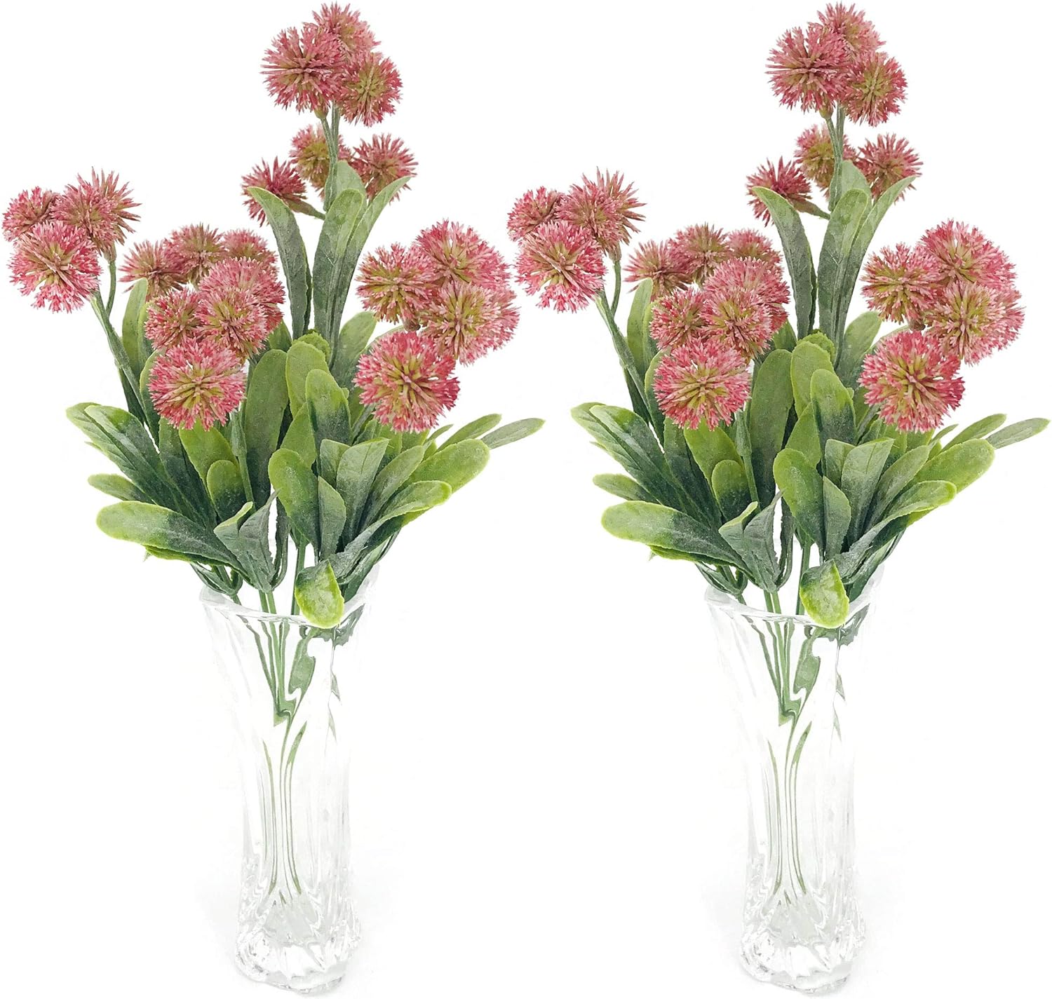 Lily Garden Mini Artificial Allium Bush Pack of 2 (Pink)