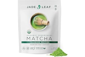 Jade Leaf Matcha Organic Premium Ceremonial Grade Matcha Green Tea Powder - Japanese - Culinary, Ingredient, Ceremonial Barista Teahouse, Latte, Collagen, 1.06 Ounce (Pack of 1), Ceremonial Teahouse