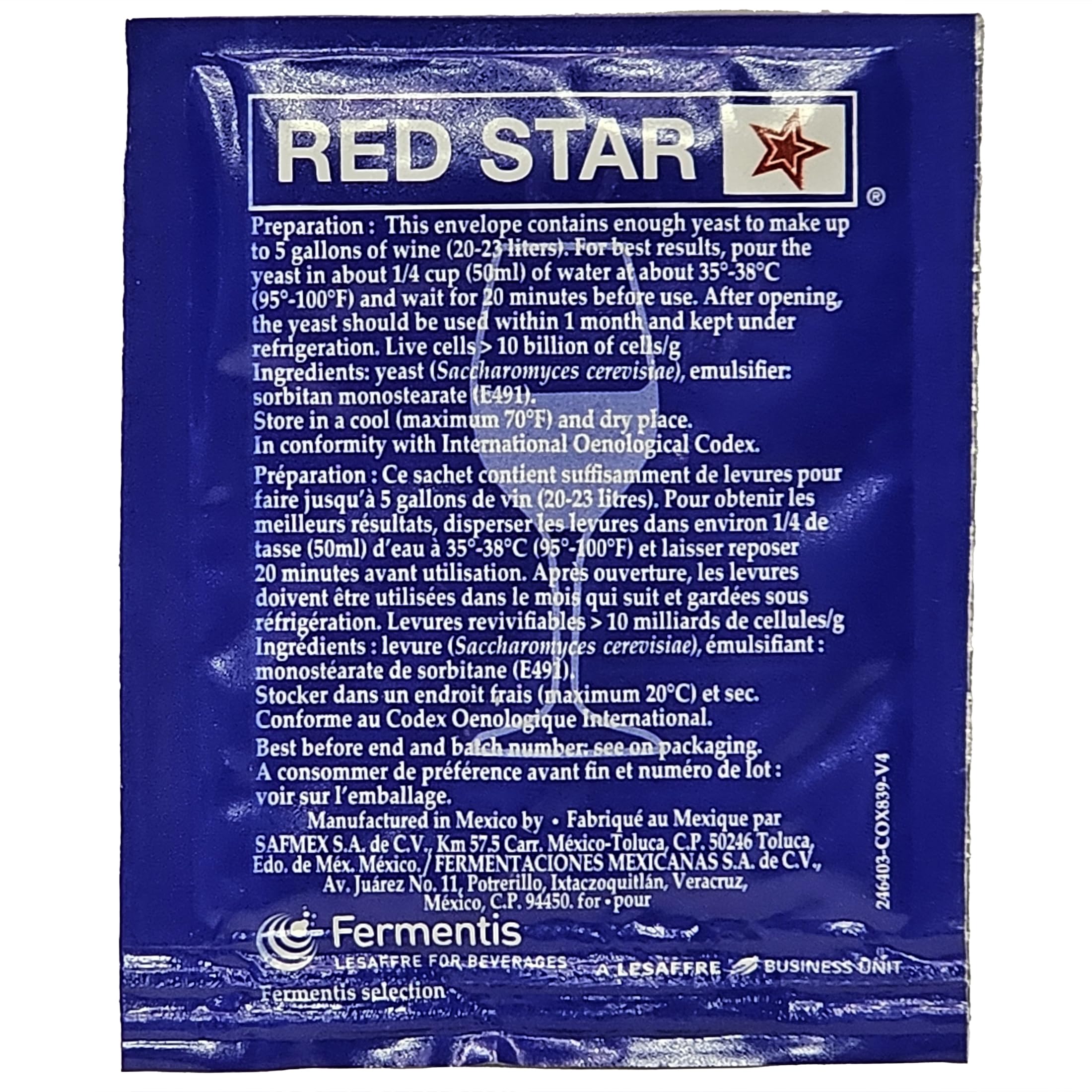 Red Star Premier Cuvee Yeast 10 Packets