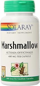 Solaray Marshmallow Root 480 mg | Healthy Respiratory Function & Digestion Support | Non-GMO & Vegan | 100 VegCaps