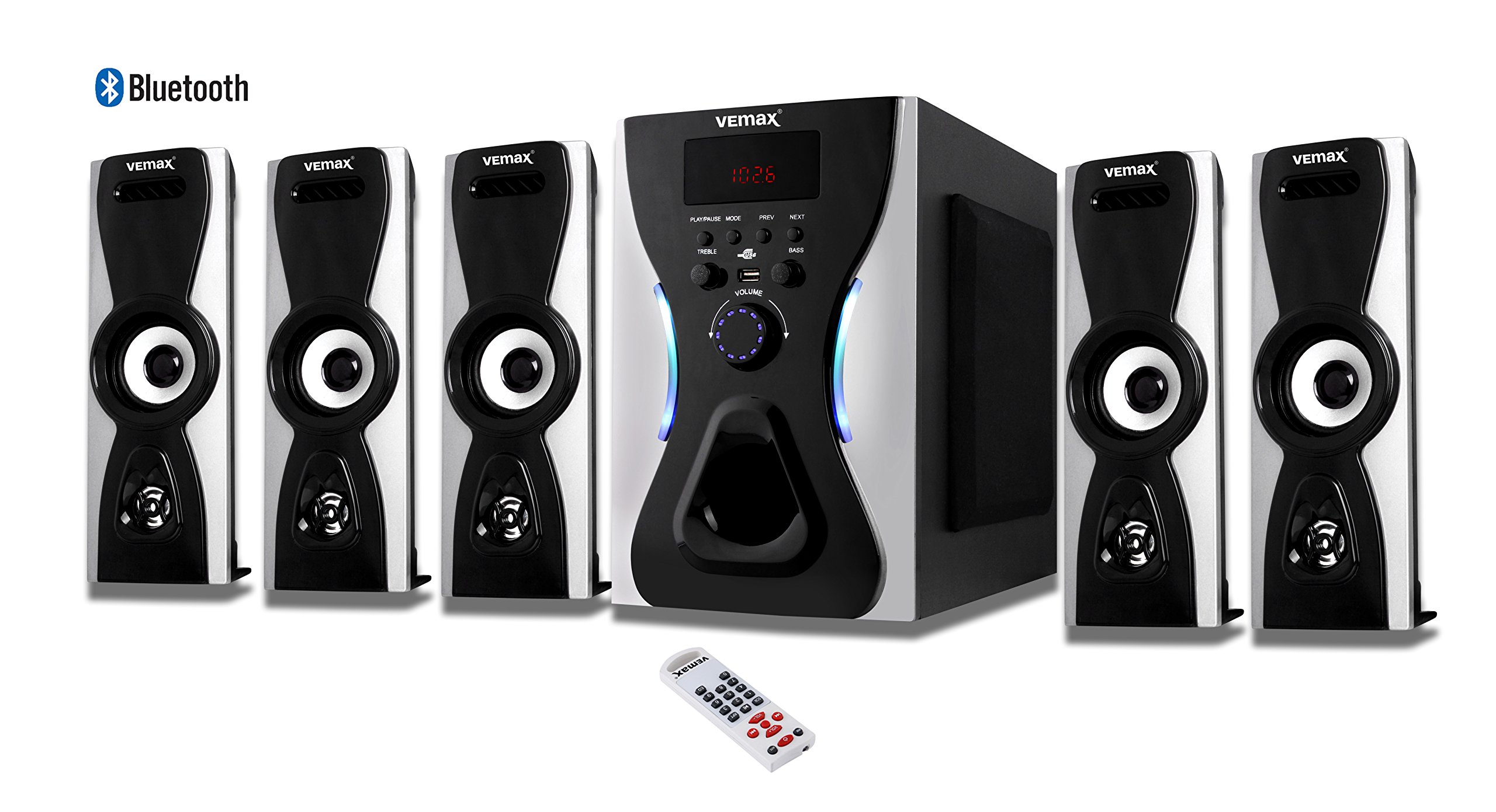 Vemax Mega Bluetooth Hi Bass Surround Sound System & Tower Speakers