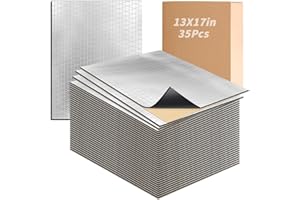 OLEITODH 35 PCS Car Sound Deadening Material Mat - 196 mil 53.72 sqft Auto Audio Deadener Foam, Sound Dampening and Heat Insulation Mat, Noise Insulation and Vibration Dampening Material for Hood Ceiling Door