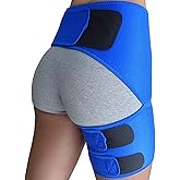 Hip Brace for Sciatica Pain Relief, Thigh Injury, Hip Fleхоr Strain, Pulled Groin Muscles, Hamstring Pull, Sacroiliac SI Joint, Sciatic Nerve, Lower Back Pain - Compression Ortho Support Stabilizer Wrap for Men, Women (Blue)