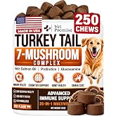 Turkey Tail Mushroom for Dogs - 250 Chews - Dog Lipoma Mushroom Supplement | Immune, Cognitive, Digestive, Hip &amp; Joint &amp; Skin Support for Dogs, Daily Multivitamin, Buddy Lumps &amp; Bumps, Made in USA