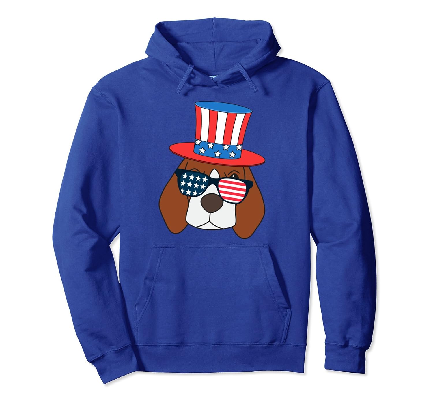 4th of July American Flag Patriot Beagle Dog Hoodie- TPT