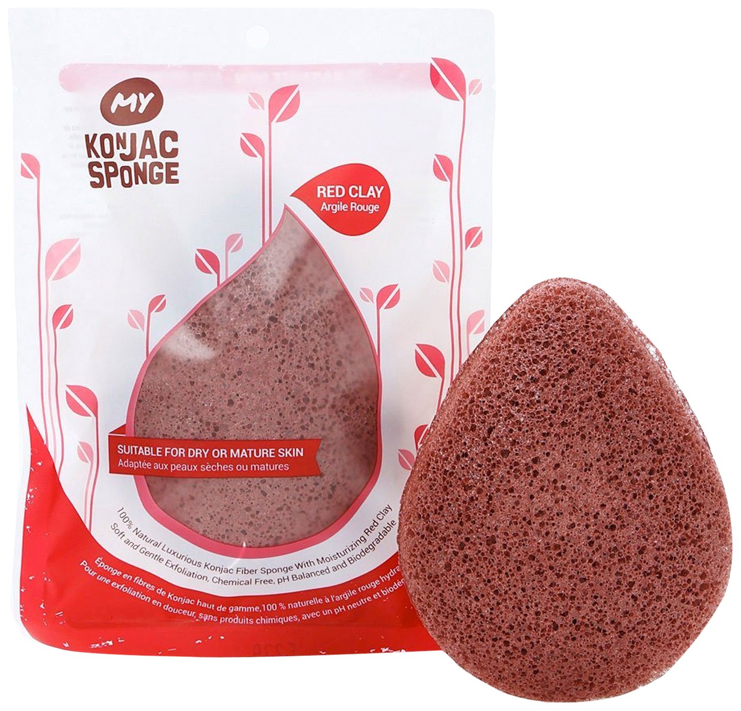 My Konjac Sponge All Natural Fiber French Green Clay