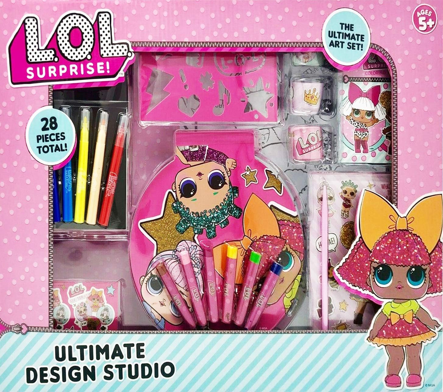 Doll Accessories LOL Surprise! Ultimate Design Studio Set Lets Be Friend Collection Multi-Colored 28 Pieces Creativity Kit for Girls
