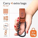 Baby Uma Leather-Style Buggy Clips 2 Pack Universal Pram Clips Camel view 4