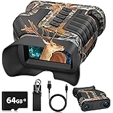 WOSPORTS 4K Night Vision Goggles – up to 80X Total Magnification, 10X Optical + 8X Digital Zoom, 1315FT Vision Range, 5000mAh Rechargeable Battery, IPX Waterproof NVG, Gifts for Men