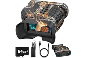 WOSPORTS 4K Night Vision Goggles – up to 80X Total Magnification, 10X Optical + 8X Digital Zoom, 1315FT Vision Range, 5000mAh Rechargeable Battery, IPX Waterproof NVG, Gifts for Men