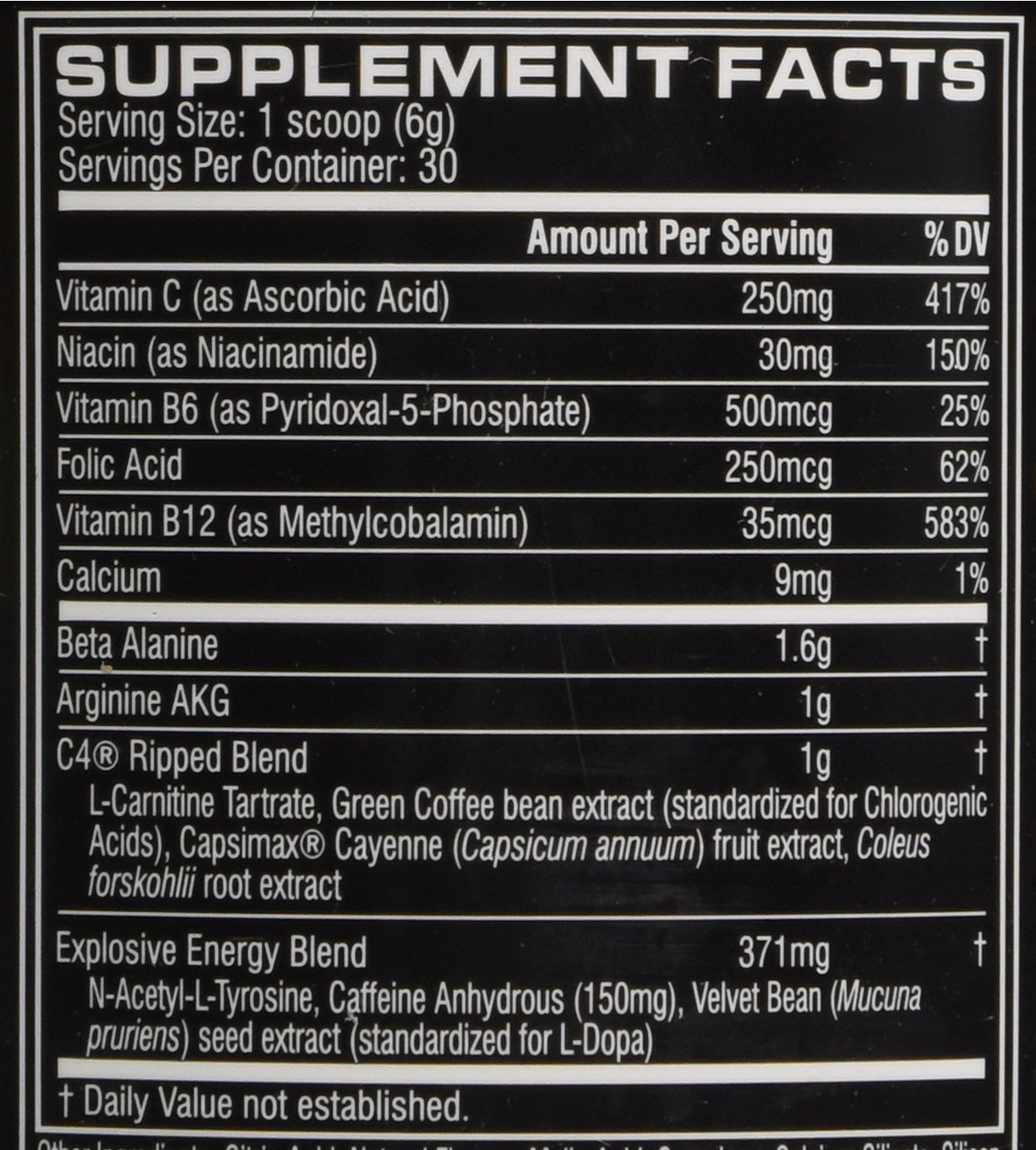 CELLUCOR C4 Ripped Pre Workout Powder (Gen 4), Raspberry Lemonade, 30 Servings Preworkout for
