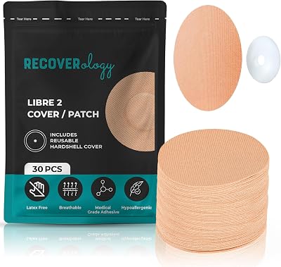 Recoverology Freestyle Libre 2 Sensor Covers Pack 30 with Reusable Hardshell