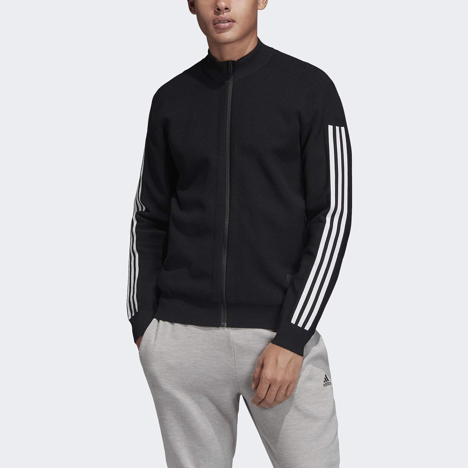 adidas Men's Essentials 3-stripes Tricot Track Jacket (Black1, Medium): Clothing