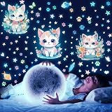 Tarklanda Glow in The Dark Stars Cat Butterfly Wall Decals Ceiling Set view 3