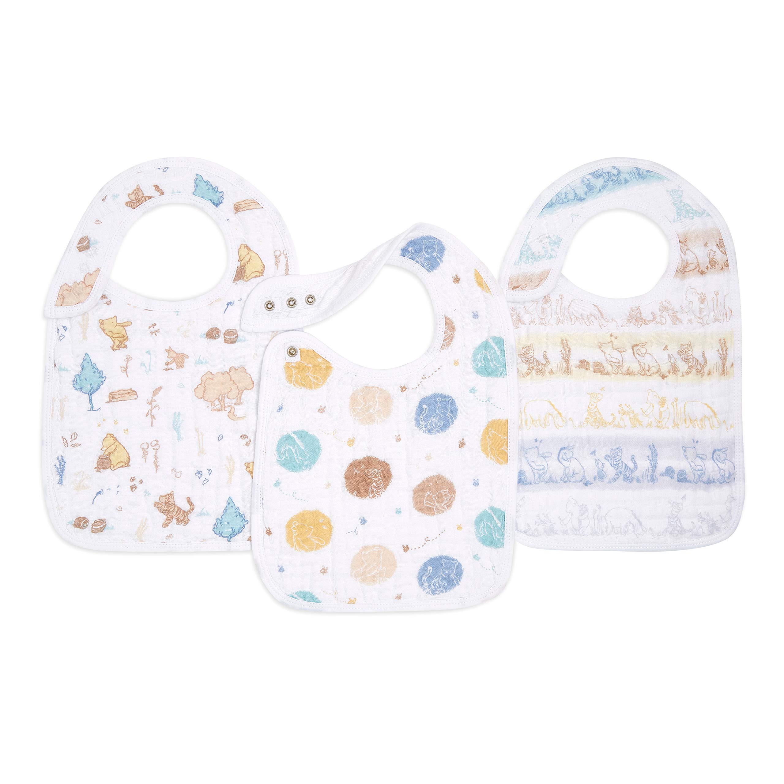 aden + anais™ snap bibs 3 pack cotton muslin jungle jam (Winnie the Pooh)
