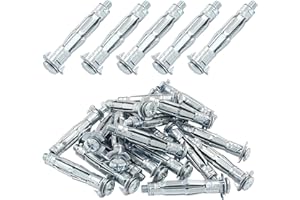 Seimneire 20 Pcs M6 x 52mm Heavy Duty Bolt, Hollow Drive Wall Anchor Screw Zinc Plated Steel Bolt, Anchor Screw Molly Bolts for Plaster Walls Tiles Drywall