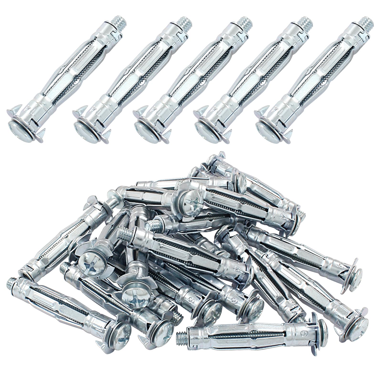 Lot De 50 Ancrages Creux MASONMATE M6 X 52 Mm – Zinc électrolytique, Pour Murs