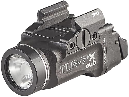 Streamlight 69401 TLR-7 X sub 500-Lumen Tactical Weapon Light Designed Exclusively and Solely for Sig Sauer P365/X/XL not The XMACRO Subcompact Handguns with Mounting Kit and Keys, Black