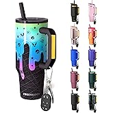 Thicc Buddy - 40 oz Stainless Steel Vacuum Insulated Tumbler with Lid and Straw for Water - Travel Mug Cupholder Friendly - Gifts for Women Men Him Her