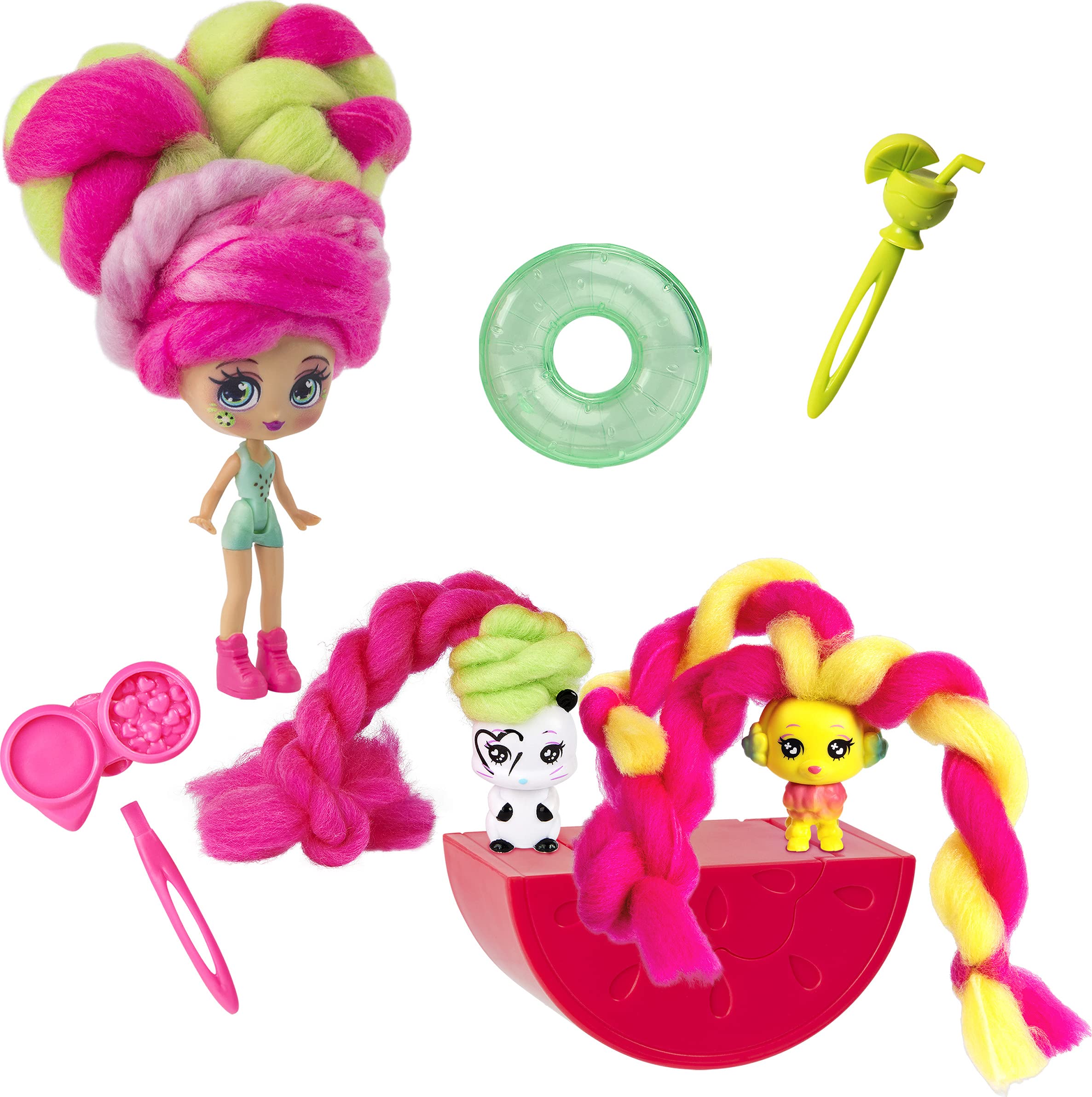 Candylocks Kiwi Kimmi Hair Toy Doll and 2 Animals