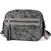 FADEON Crossbody Bags for Women Designer Vegan Leather Crossbody Purse Multi-pocket Medium Shoulder Bag with Card Slots