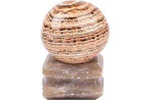 AMOYSTONE Moroccan Onyx Ball Divination Sphere Yellow Agate Decorative Ball Natural Healing Crystals Striped Sphere for Feng 