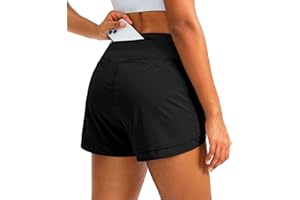 SOOTHFEEL Women's Running Shorts High Waisted Quick-Dry 3 Inch Gym Workout Athletic Shorts for Women with Zipper Pocket