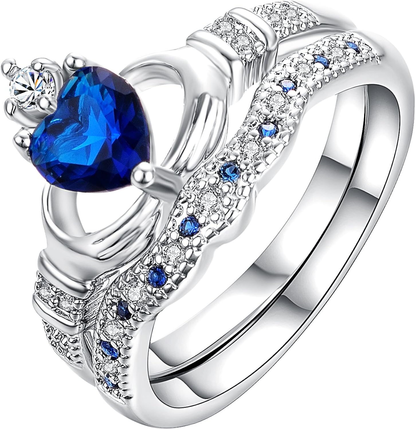 Yoursfs Irish Ring with Crystal Heart Friendship & Love Promise Ring