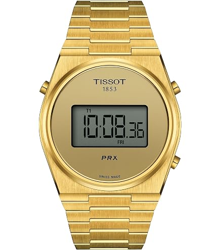 Amazon.com: Tissot PRX Digital, Swiss Quartz, 39.5 mm, Silver Dial
