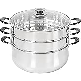 Concord 30 CM Stainless Steel 3 Tier Steamer Pot Steaming Cookware - Triply Bottom