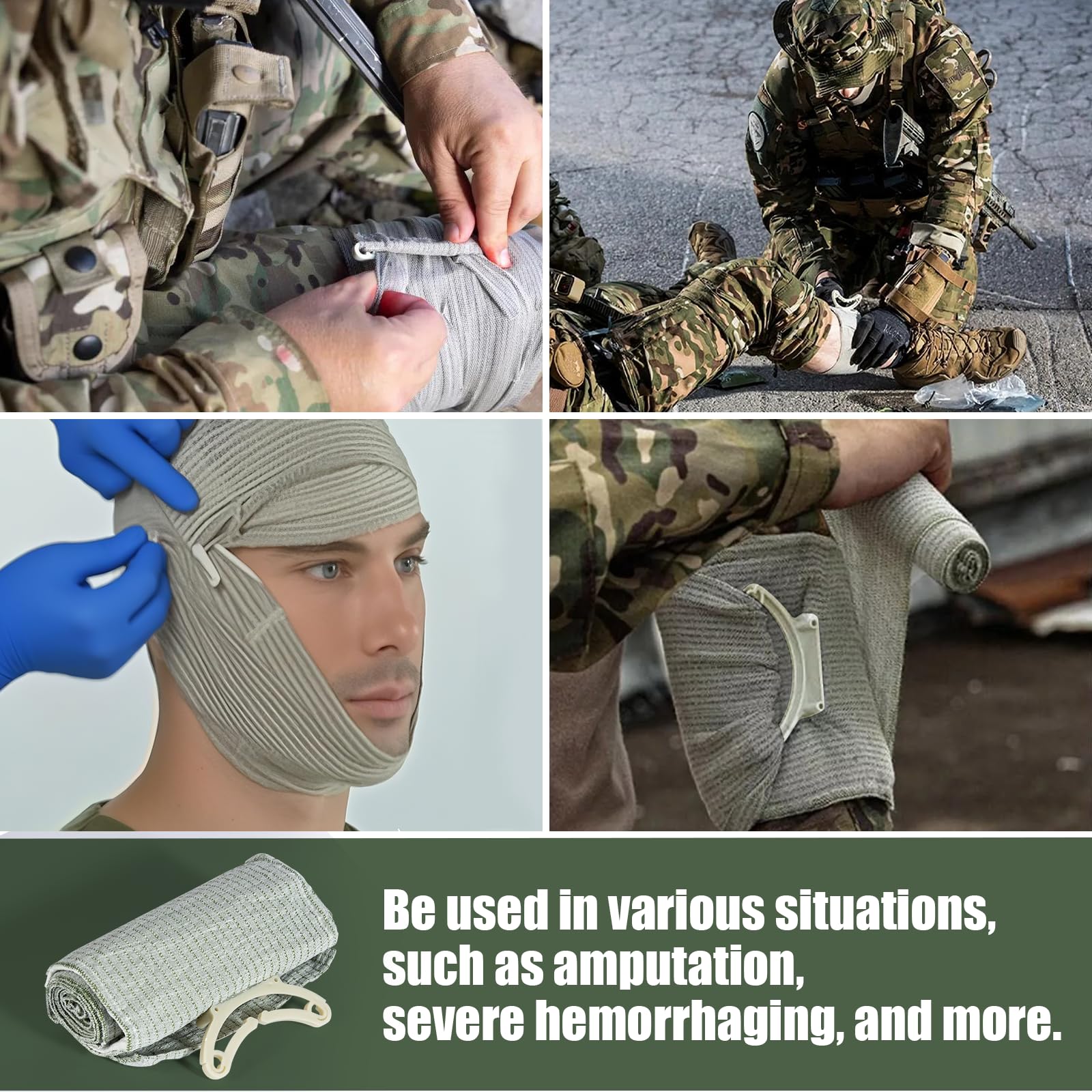 6" Israeli Bandage, Israelischer Verband, Druckverband für Wunden, Medizinischer, Steriler Verschluss, Medizinische Verbandskisten mit IFAK (2 PCS) 7