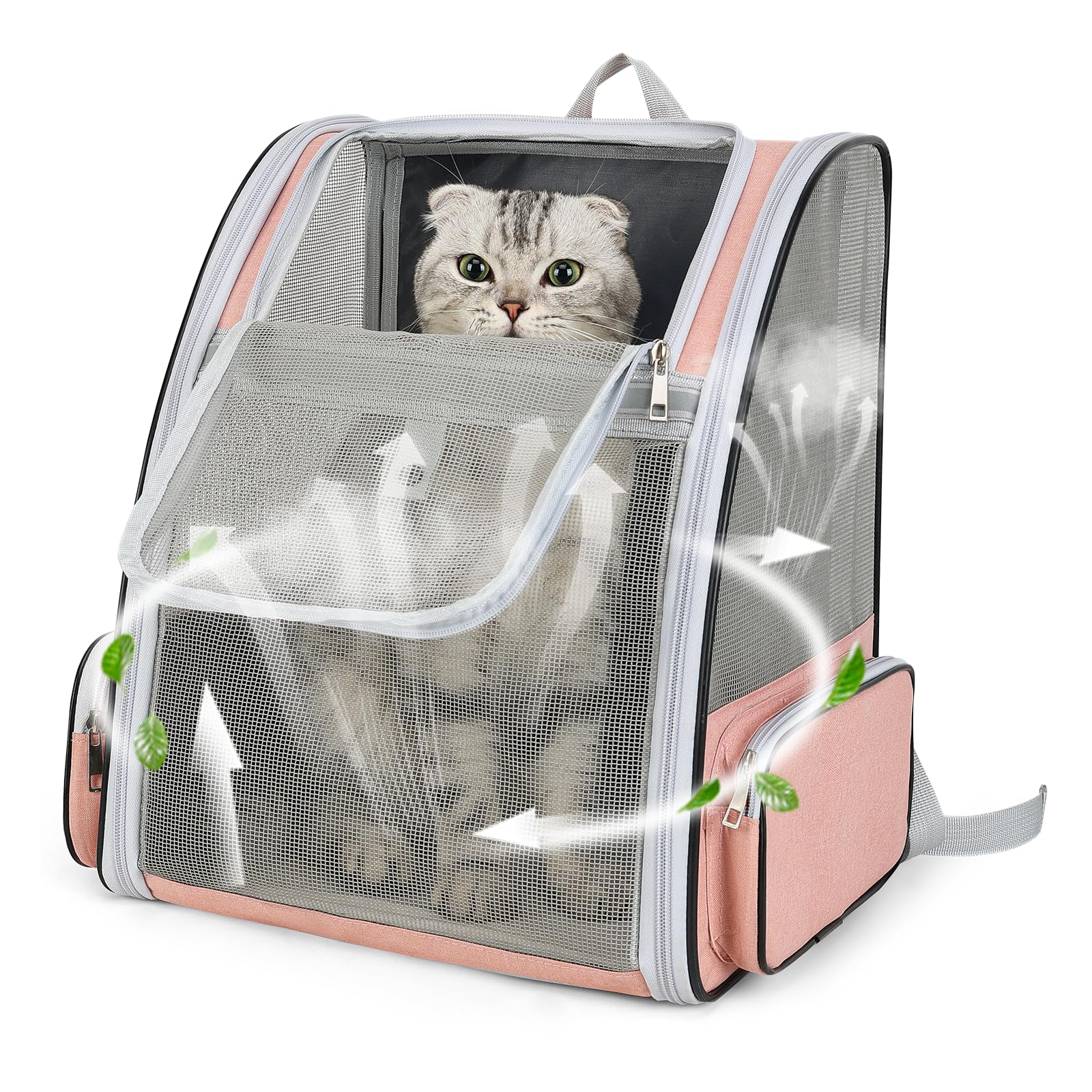 Photo 1 of **NEEDS REPLACEMENT ZIPPER** Cat Backpack Carrier Large Pet Backpack for Small Dog Medium Cat Puppy Kitten Bunny up to 15lbs, Ventilated Mesh Dog Collapsible Travel Backpack for Hiking Walking Outdoor